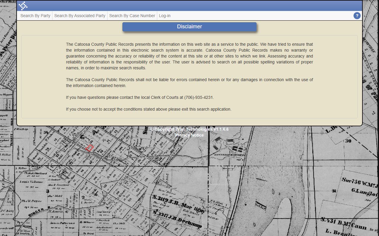 Catoosa County clerk court records CM Web Search portal