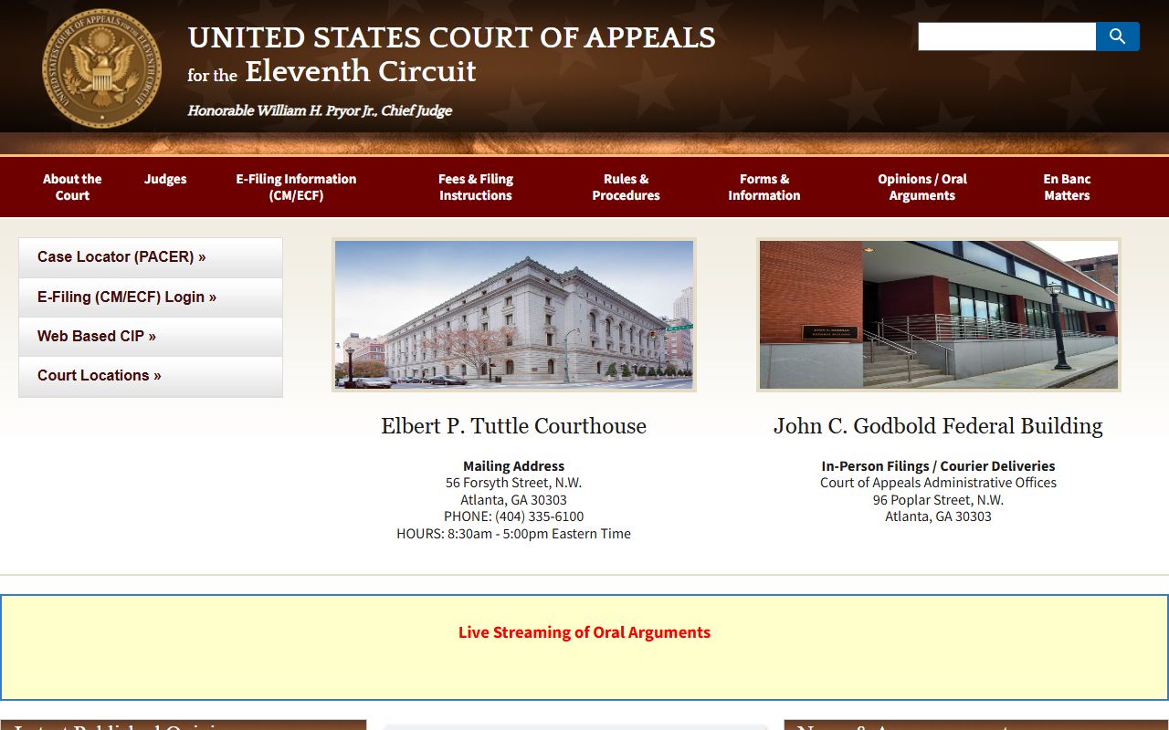 Catoosa County court dockets Eleventh Circuit appellate source
