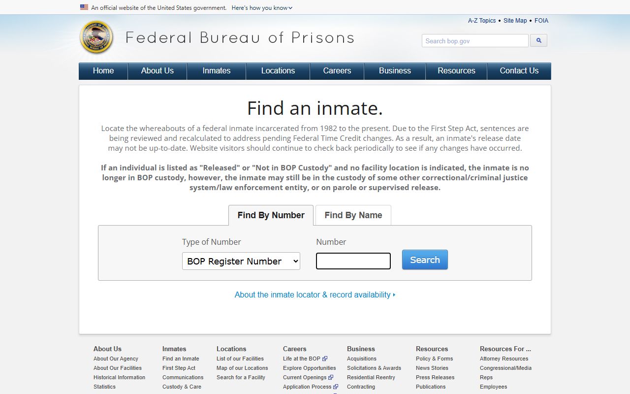 Catoosa County Superior Court records Federal Bureau of Prisons inmate locator