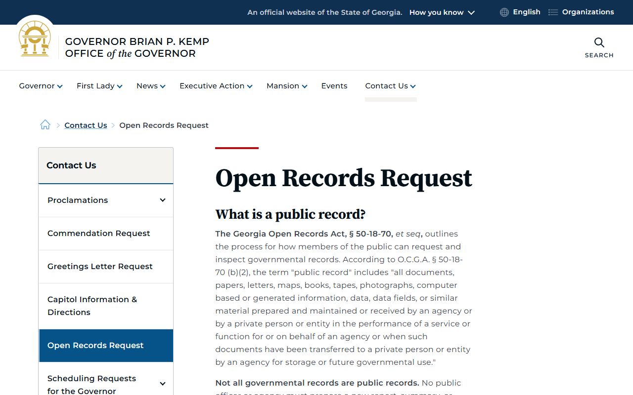 Catoosa County court records Georgia open records request guidance