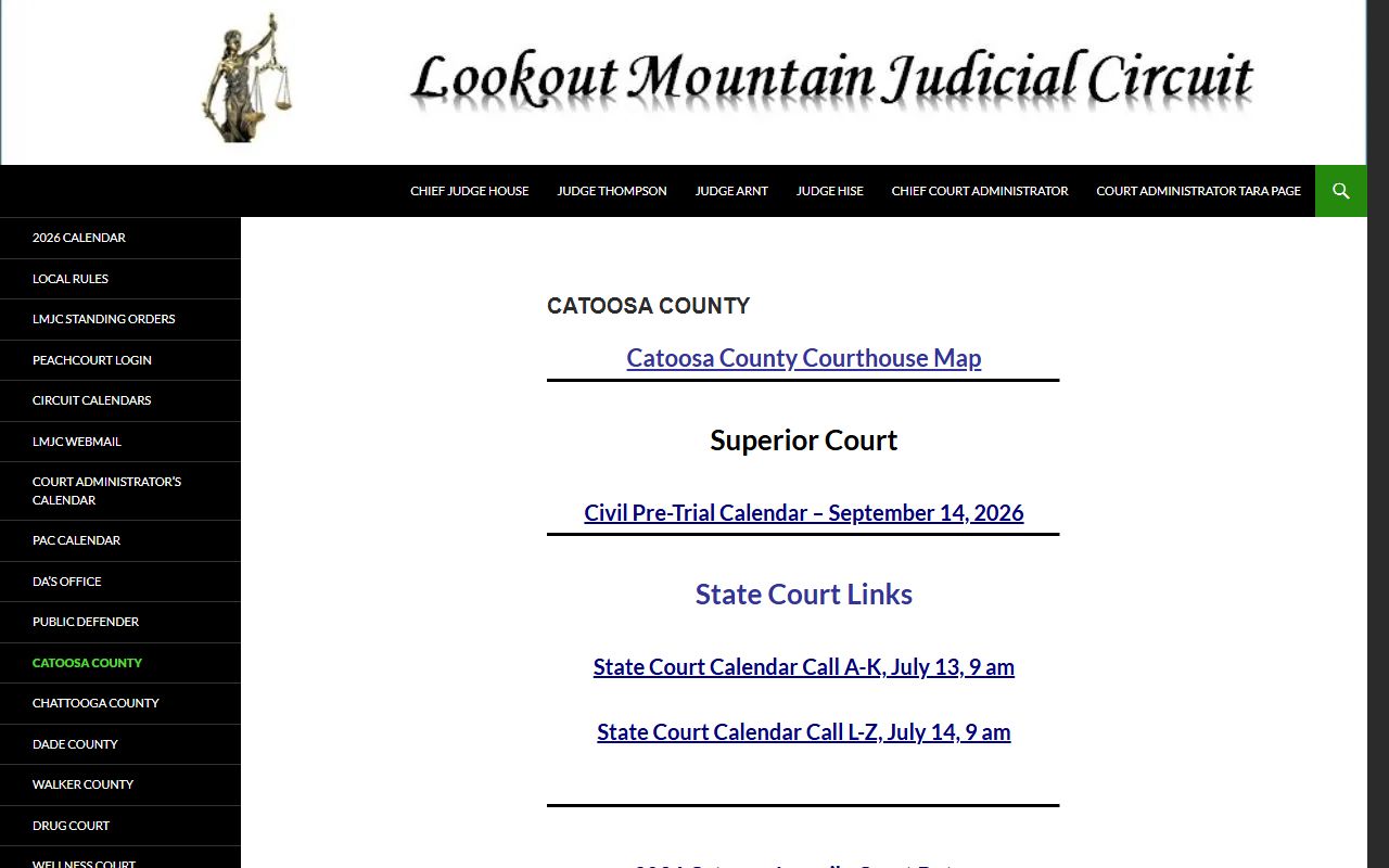 Catoosa County court records Lookout Mountain Judicial Circuit resources
