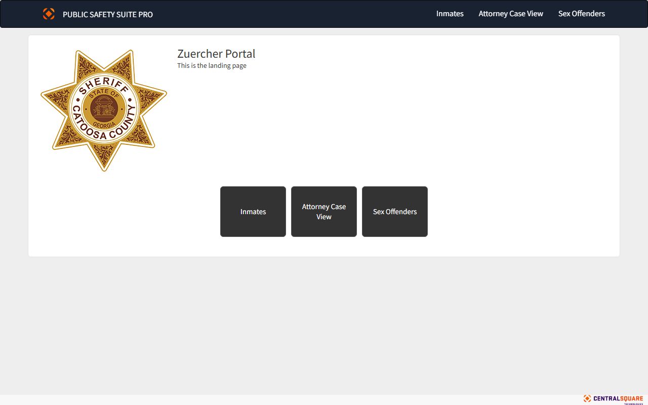 Catoosa Sheriff Zuercher portal for public inmate roster lookup